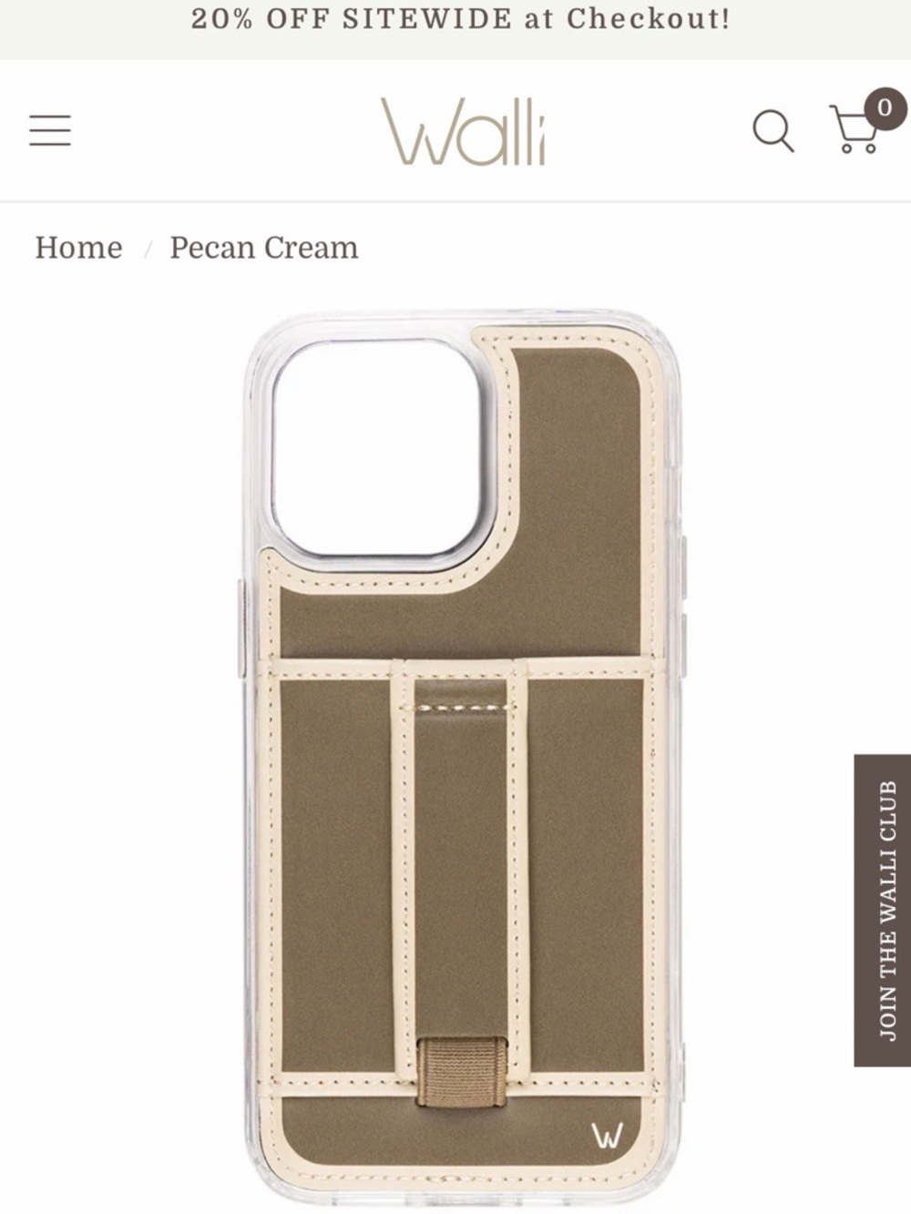 Walli Case Pecan Cream Phone Case with Card Pocket